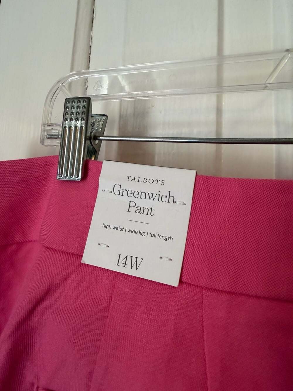 Talbots Greenwich Pants High Waist Wide Leg Pink 14W 14 Wide - Picture 4 of 10